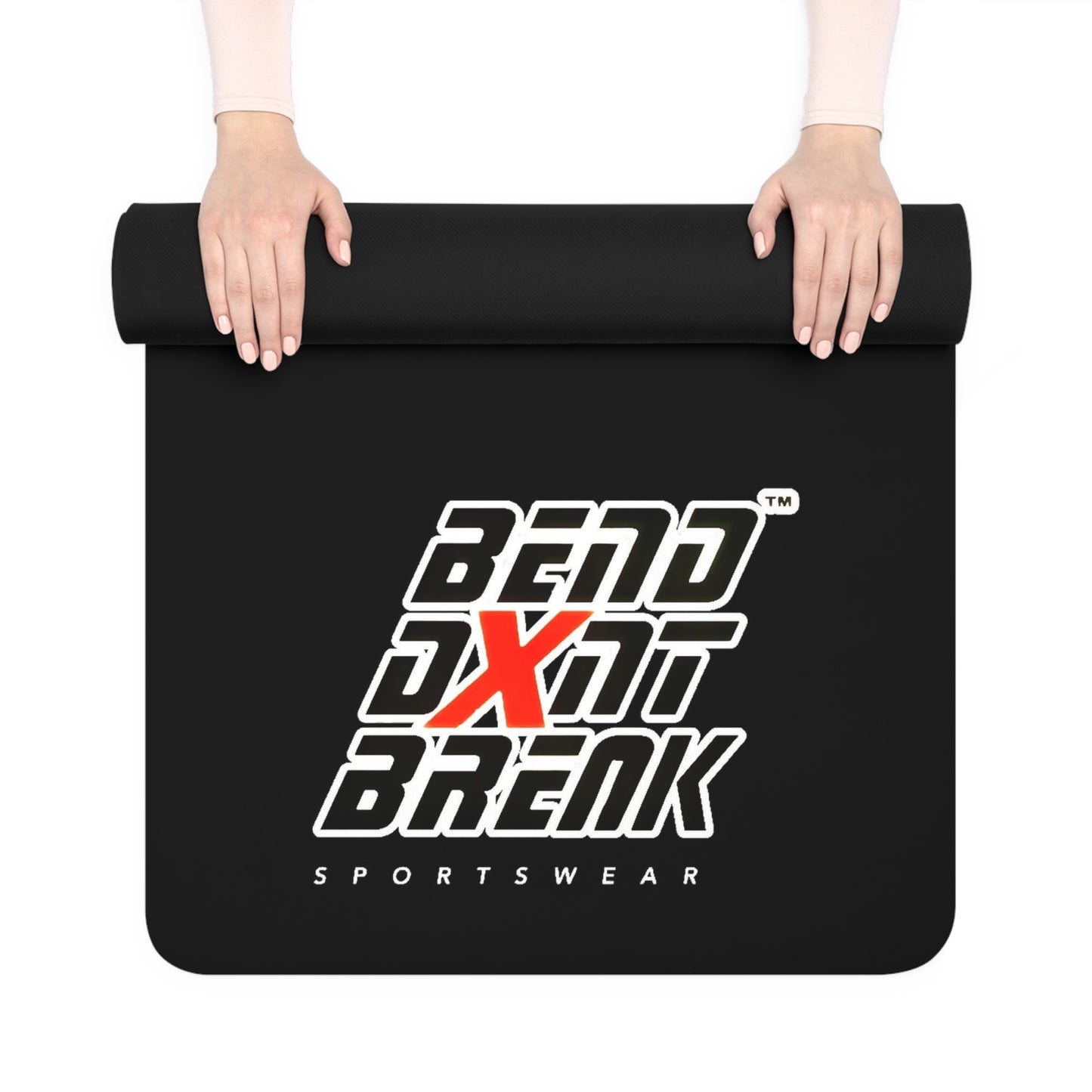 Inspirational Rubber Yoga Mat - "Bend Your Knees to Pray"